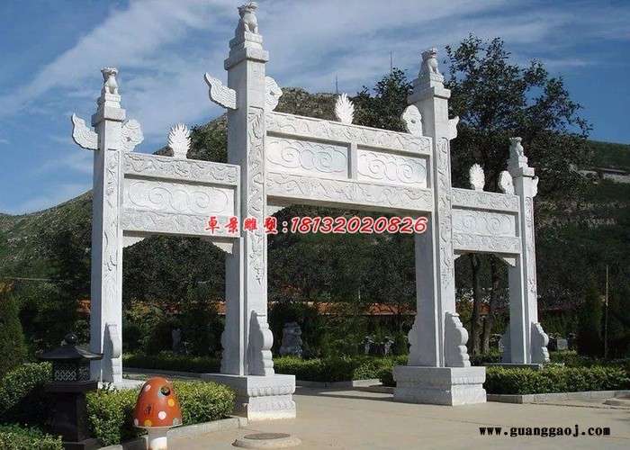 石雕牌坊，大理石牌坊，标志牌坊雕塑