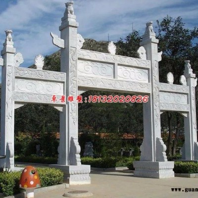 石雕牌坊，大理石牌坊，标志牌坊雕塑