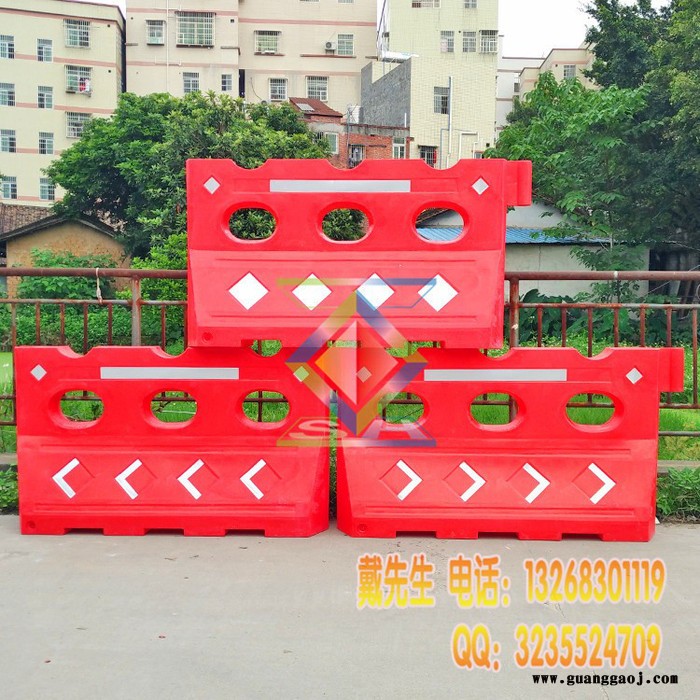 新杰 现货供应1500*800滚塑三孔水马 防撞水马围栏图2