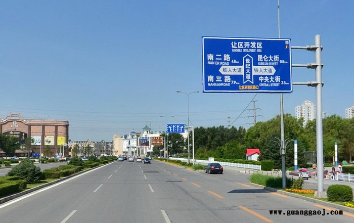 厂家定做 交通信号灯灯杆 马路驾校景区标志牌杆 诱导屏图2