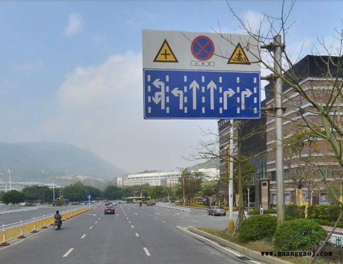 厂家定做 交通信号灯灯杆 马路驾校景区标志牌杆 诱导屏图3