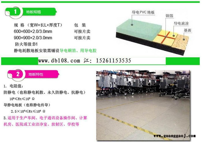 姑苏陶氏PVC防静电地板机房实验室导电地胶片材地板图2