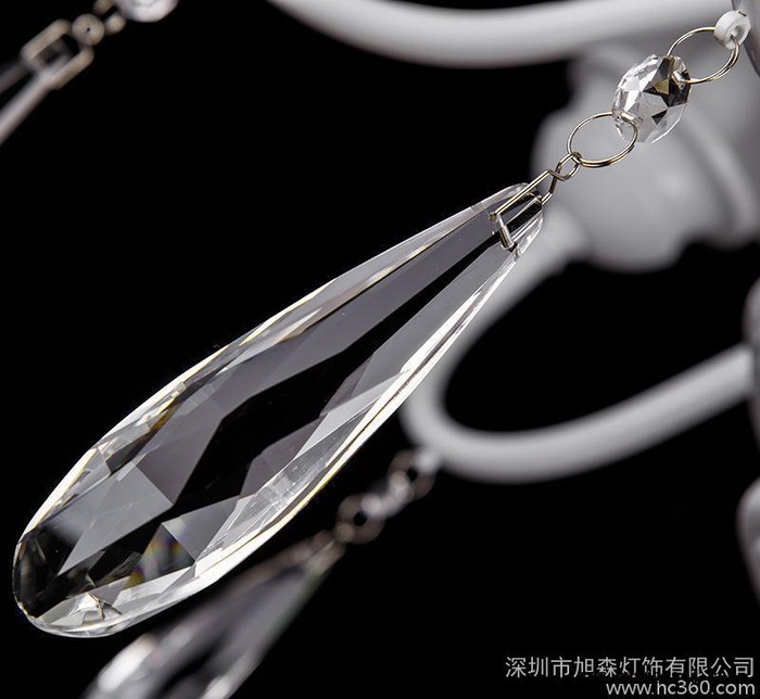 简约现代水晶吊灯个性创意铁艺卧室餐厅客厅灯三头艺术布罩灯具图3
