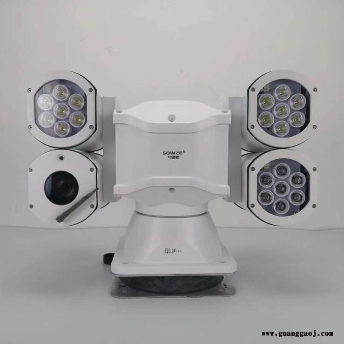 双光谱可见光+热成像+白光灯 4筒网络高清云台摄像机 巡检机器人用云台图1