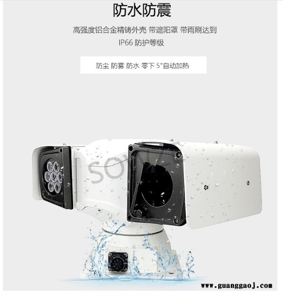 守望者车载网络400万车顶云台摄像机防水防震红外夜视功能 RS485控制功能宽电压供电 车载云台高清摄像机图4