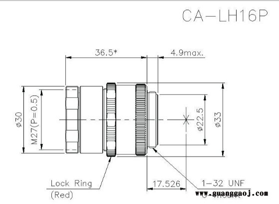 基恩士KEYENCE CA-LH16P  低失真工业镜头图2