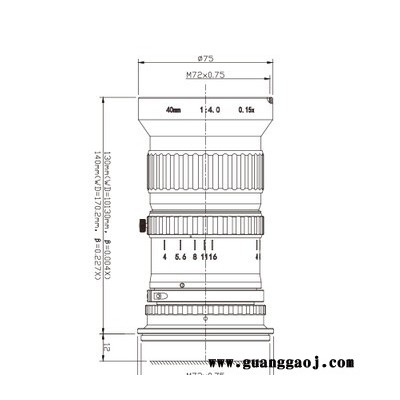 浩蓝光电AZUREphotonics ELS-40/40M16K-0.15X V接口工业镜头