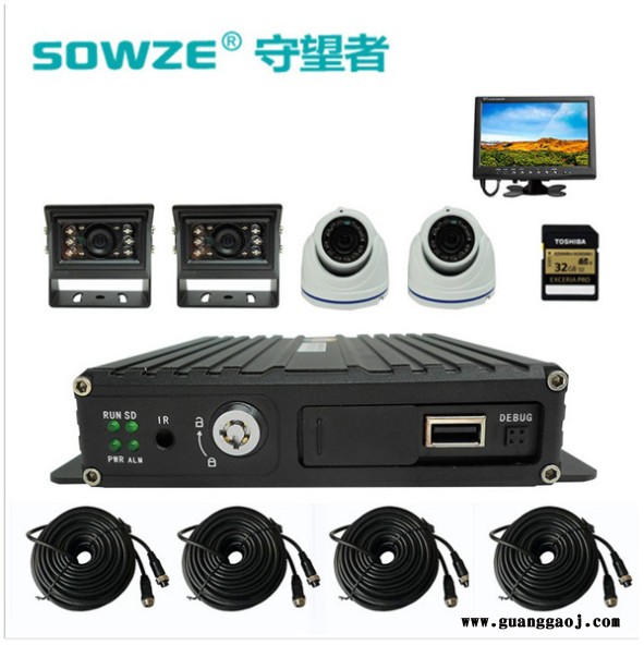**挖机守望者直供车载监控套装 客车/火车宽电压MDVR D1 SD卡监控主机图2