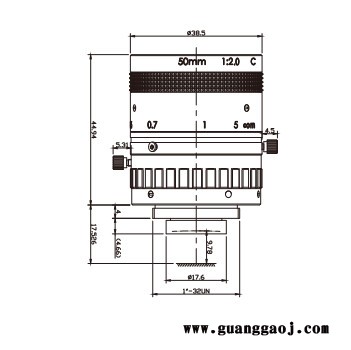 浩蓝光电AZUREphotonics AZURE-5020M5M 手动光圈定焦镜头图2