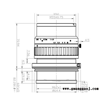 浩蓝光电AZUREphotonics ELS-98/4.0V16K-0.23X V接口工业镜头图3