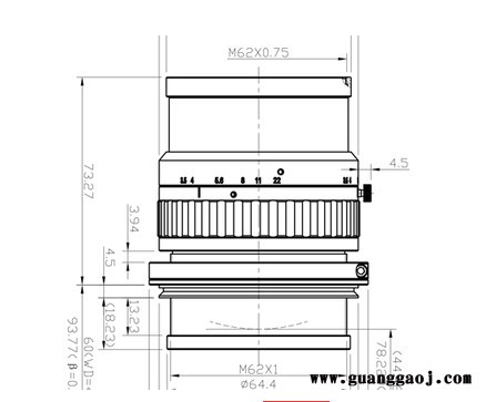 浩蓝光电AZUREphotonics ELS-98/3.5V16K-0.35X V接口工业镜头图2