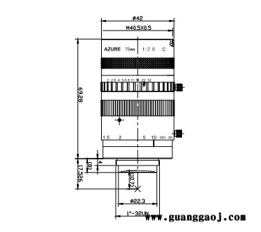 浩蓝光电AZUREphotonics AZURE-7520M5M 手动光圈定焦镜头图3