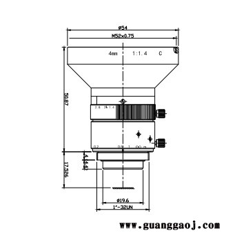 浩蓝光电AZUREphotonics AZURE-0414M5M 手动光圈定焦镜头图1