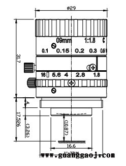 浩蓝光电AZUREphotonics AZURE-0918M3M 手动光圈定焦镜头图4