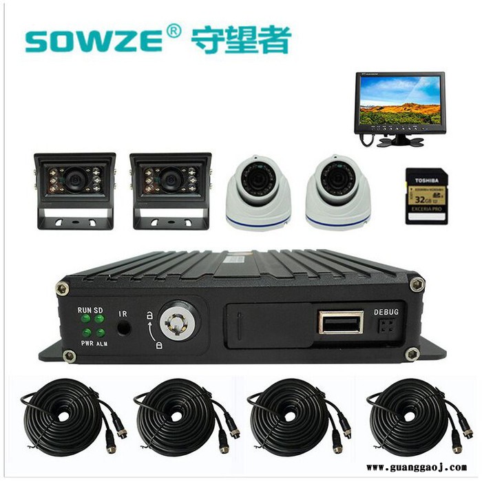 SOWZE守望者1080P金属红外半球车载摄像机 25米夜视广角 公交车四路监控系统图2