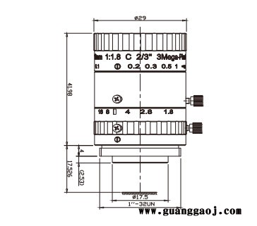 浩蓝光电AZUREphotonics AZURE-1218M3M 手动光圈定焦镜头图2