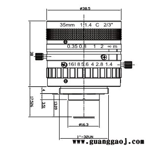浩蓝光电AZUREphotonics AZURE-3514M5M 手动光圈定焦镜头图1