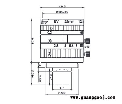 浩蓝光电AZUREphotonics AZURE-2528UV 紫外线工业镜头图5