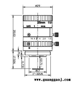 浩蓝光电AZUREphotonics AZURE-2518M3M 手动光圈定焦镜头图3