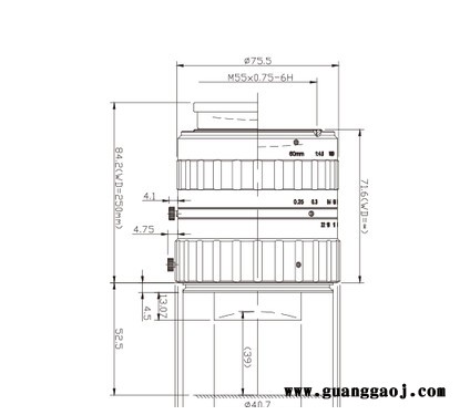 浩蓝光电AZUREphotonics ELS-60/4.0XHD-0.08X V接口工业镜头图1