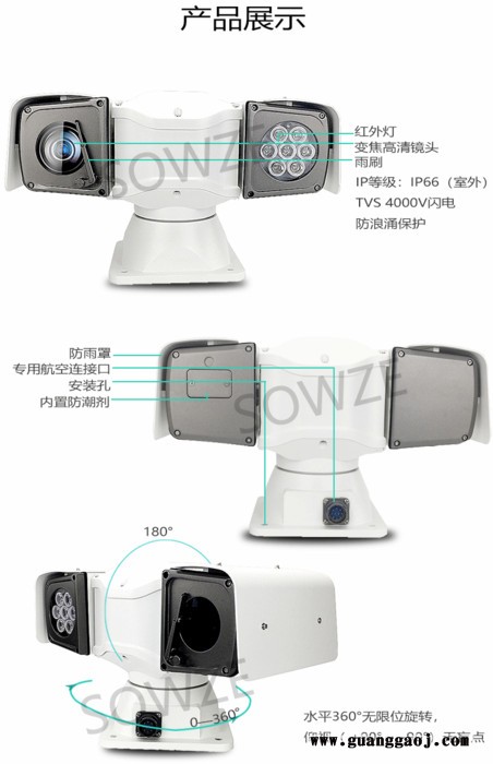 守望者SW-MIP8220TCF-LA 车载云台摄像机图4