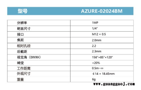 浩蓝光电AZUREphotonics   AZURE 02024BM   工业扳机镜头图3