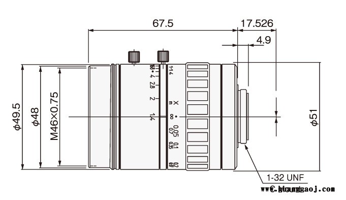 UTRON优创         HF系列        HF3514V-2          CCTV镜头图2