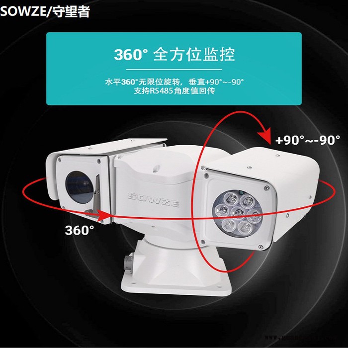 巡检环境车监控T型云台摄像机 PTZ25倍机芯网络车顶摄像头高清200万 守望者多功能电子防抖云台图4