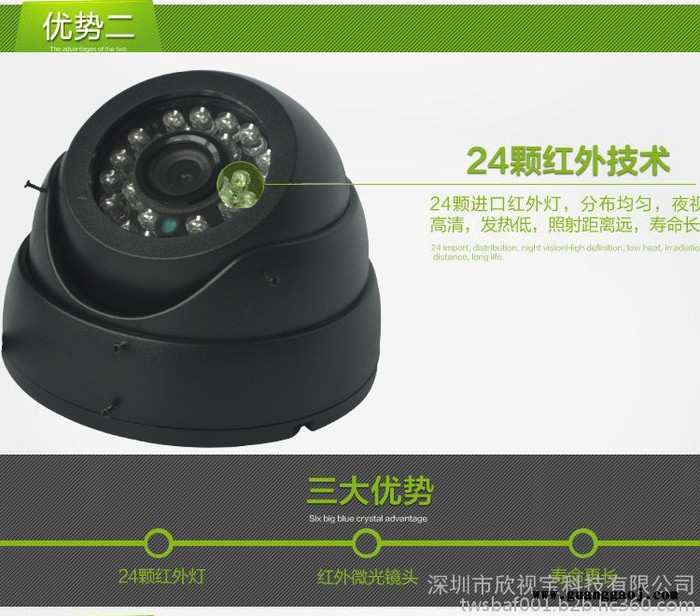 巴彦淖尔地区供应AHD车内摄像机 130万像素 高清车载960P红外夜视海螺半球航空头 配各厂家部标机使用 定做接口定义图3