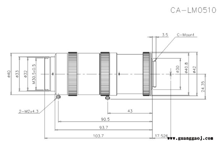 基恩士KEYENCE   CA-LM0510  CA-L系列 工业镜头图2