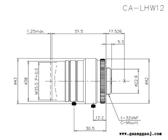 基恩士KEYENCE  CA-LHW12  CA-L系列 工业镜头图2