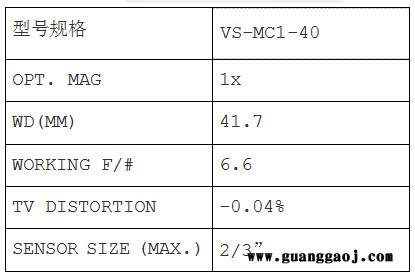 日本VST      VS-MC 系列        VS-MC1-40          工业镜头 日本VST图2