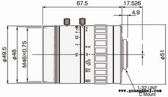 UTRON优创         HF系列          HF3514V           工业镜头图3