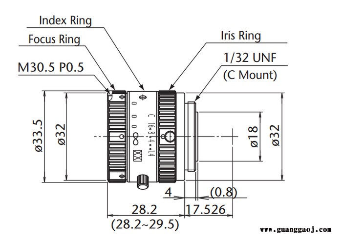 日本茉丽特     C口系列       ML-M1214MP       百万像素    工业镜头图3