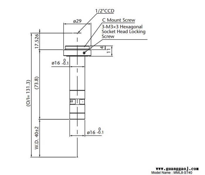 日本茉丽特      MML-ST系列     MML8-ST40D    百万像素   远心工业镜头图3