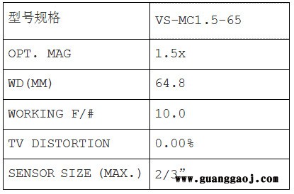 日本VST      VS-MC 系列        VS-MC1.5-65          工业镜头 日本VST图2