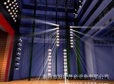 全套舞台升降电动对开轨道式假台囗,防火幕,乐池,侧光吊笼设备图3