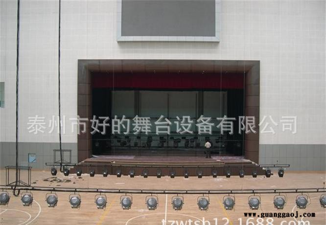 全套舞台专业演出升降电动对开轨道防火阻燃丝绒幕布台面机械设备图2