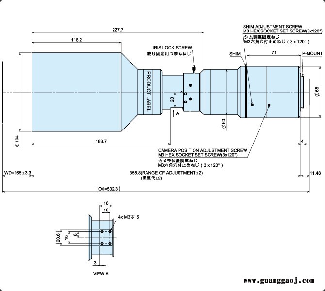 日本茉丽特      MTL系列    MTL-8035P-044    百万像素    远心工业镜头图3