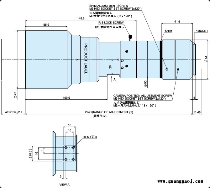 日本茉丽特      MTL系列    MTL-5523P-042    百万像素    远心工业镜头图3
