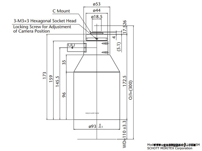 日本茉丽特       MML-5M系列      MML014-HR110D-5M     远心工业镜头