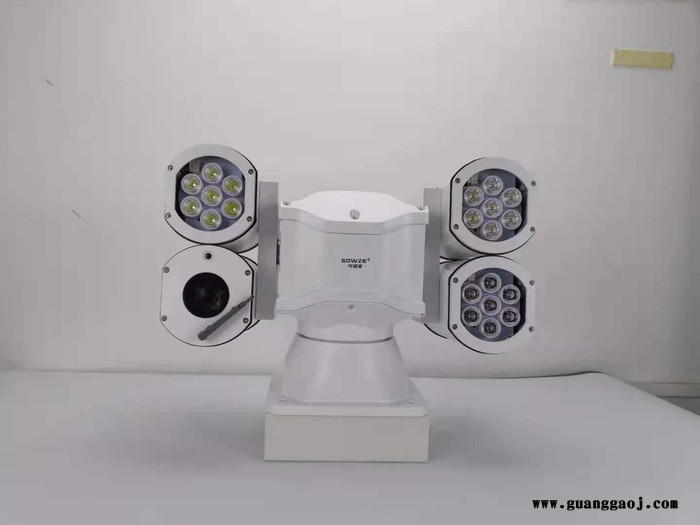 sowze 四筒高清车载云台 IPC网络1080p变焦摄像机 3筒红外白光补光灯 360°无限位旋转 车载直升杆子安图2