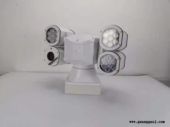 sowze 四筒高清车载云台 IPC网络1080p变焦摄像机 3筒红外白光补光灯 360°无限位旋转 车载直升杆子安图1