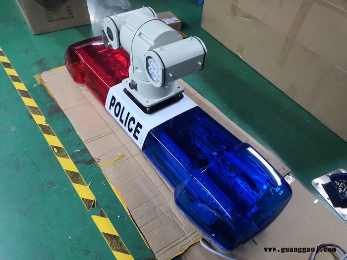 网络车载云台IP车载摄像机RJ45网口200万360车顶监控带警灯一体机 路政车消防车应急车指挥车黑白夜视150米图1