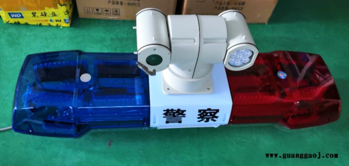 网络车载云台IP车载摄像机RJ45网口200万360车顶监控带警灯一体机 路政车消防车应急车指挥车黑白夜视150米图2
