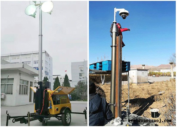 车载移动升降桅杆 通信天线桅杆避雷针探照灯云台 气动升降杆图3