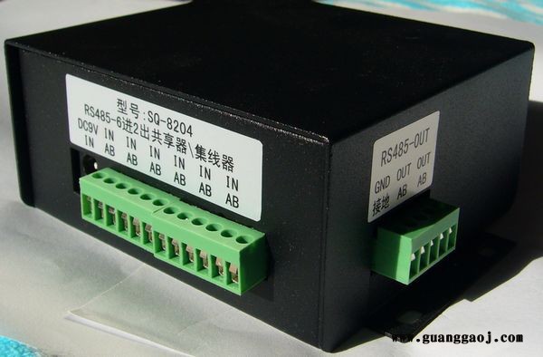 视强安防控制产品工业级6进2出RS485共享器 网络摄像机