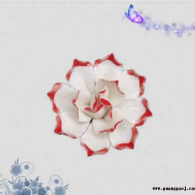 简约创意 彩色陶瓷花朵陶瓷摆件 网店摄影背景 陶瓷工艺品摆件