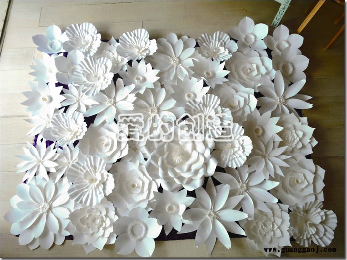 爱的创造定制橱窗婚礼设计影楼摄影背景花墙大型迎宾拍照仿真纸艺花套餐  OTAH-03图2