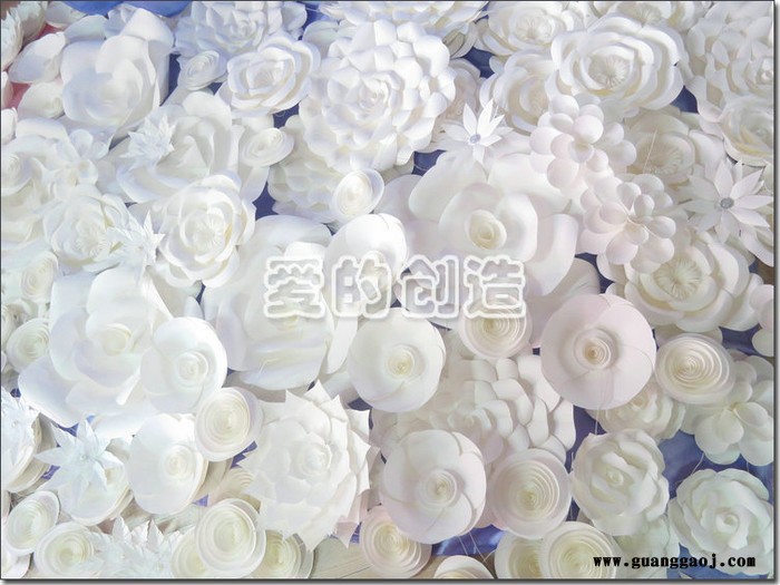 爱的创造婚庆装饰纸质工艺橱窗展示影楼摄影背景花墙仿真纸艺花套餐100朵OTAH-01图5